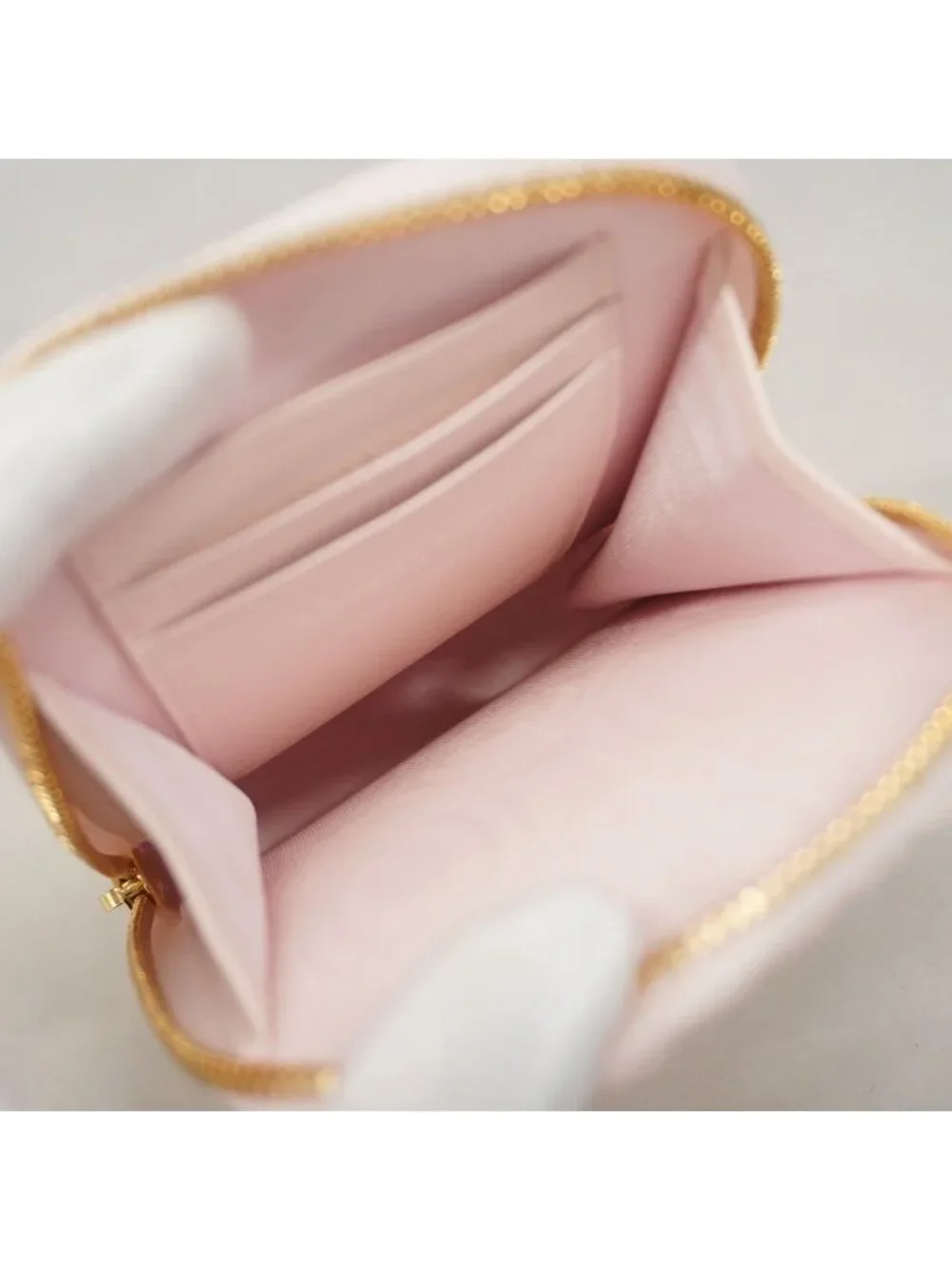 Dior Shoulder Bag Heart Cannage Leather Pink Champagne Gold
